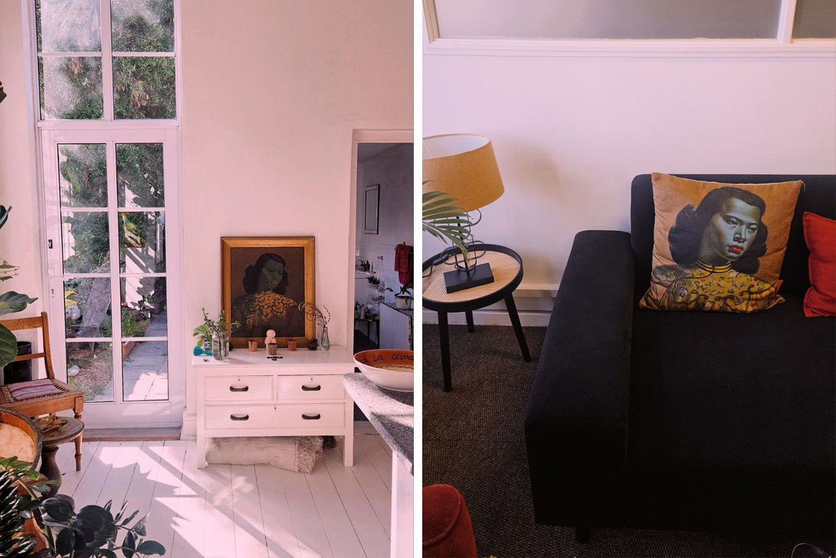 Репродукции «Китайской девушки» в ЮАР можно встретить повсюду: на плакатах в галереях, на подушках, в интерьерах домов. Фото: Кристина Резникова