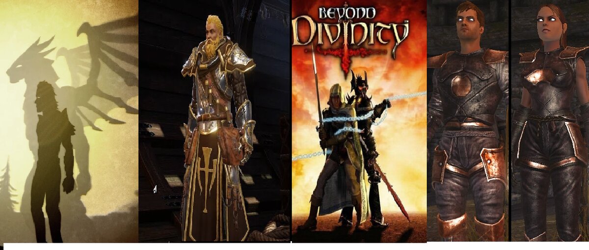 С лева на право: Командир, Избраный, Паладин, Демиан, Пламеный рыцарь( мужчина) и Пламеный рыцарь( женщина).