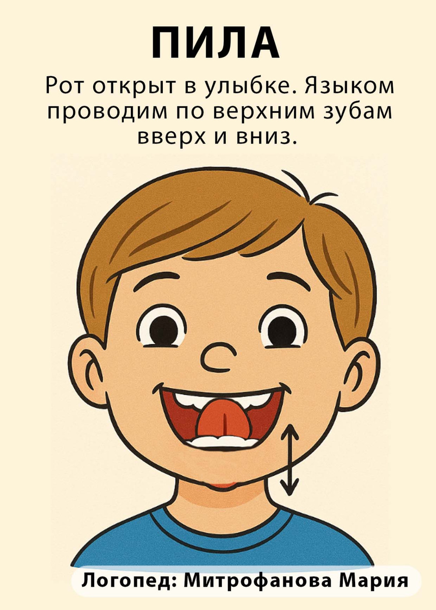 Логопедическое упражнение «Пила». Изображение автора статьи 