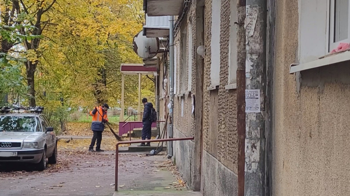 Дворник за работой