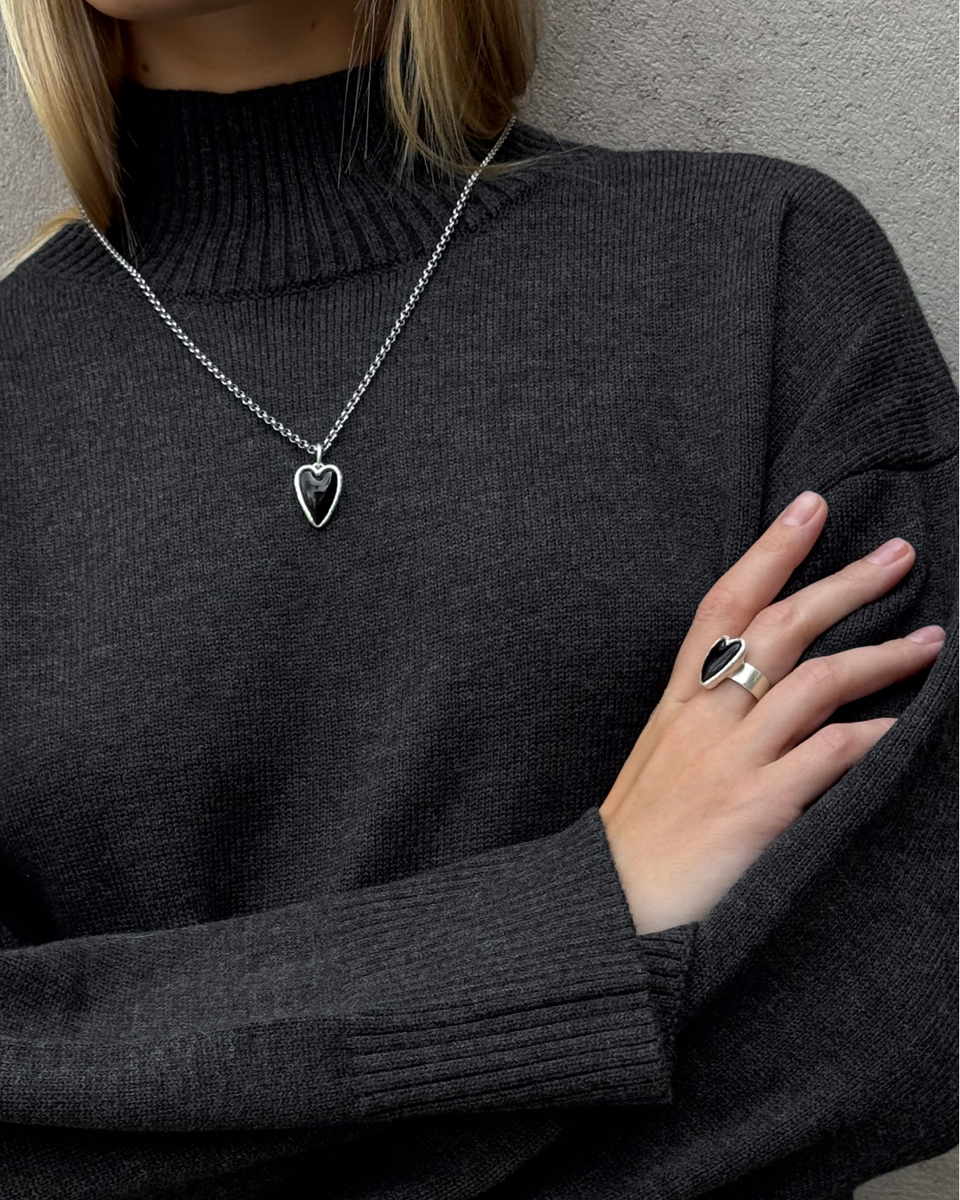 Кулон-сердце с черным стеклом Poison Drop Lab арт. 73716