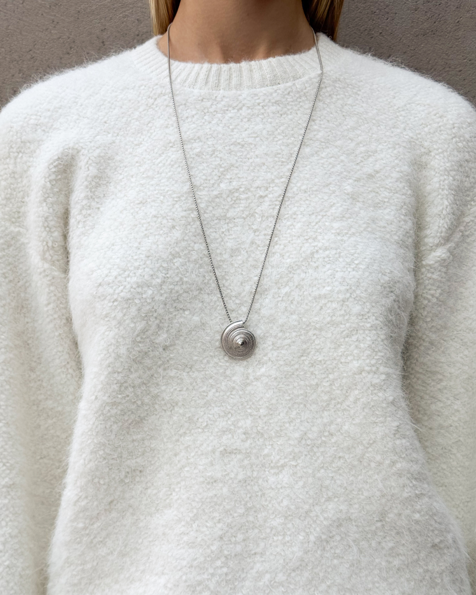 Серебристое колье с подвеской-ракушкой Aloud арт. 56548