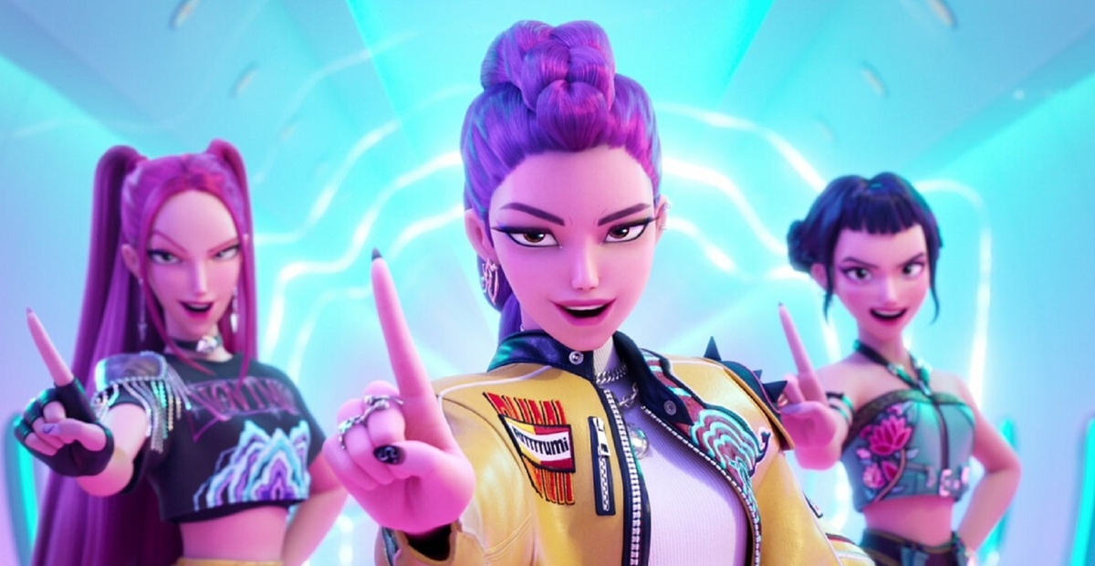 кадр из фильма «Кей-поп-охотницы на демонов»