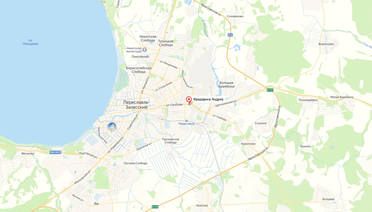 Кондитерская на карте Переславле-Залесского, изображение из открытых источников