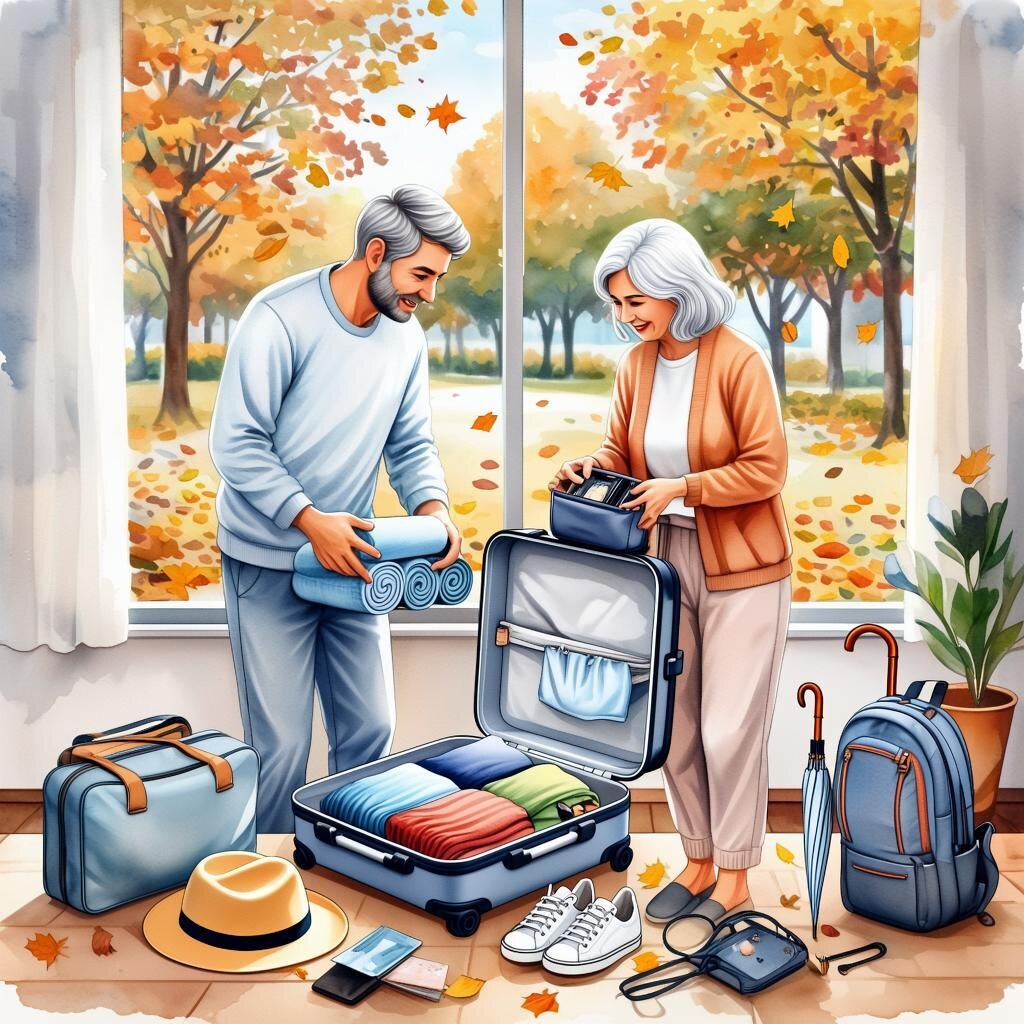 Мужчина и женщина упаковывают чемодан