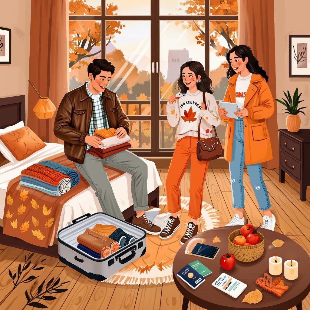 Туристы собираются в дорогу. Упаковка чемодана.