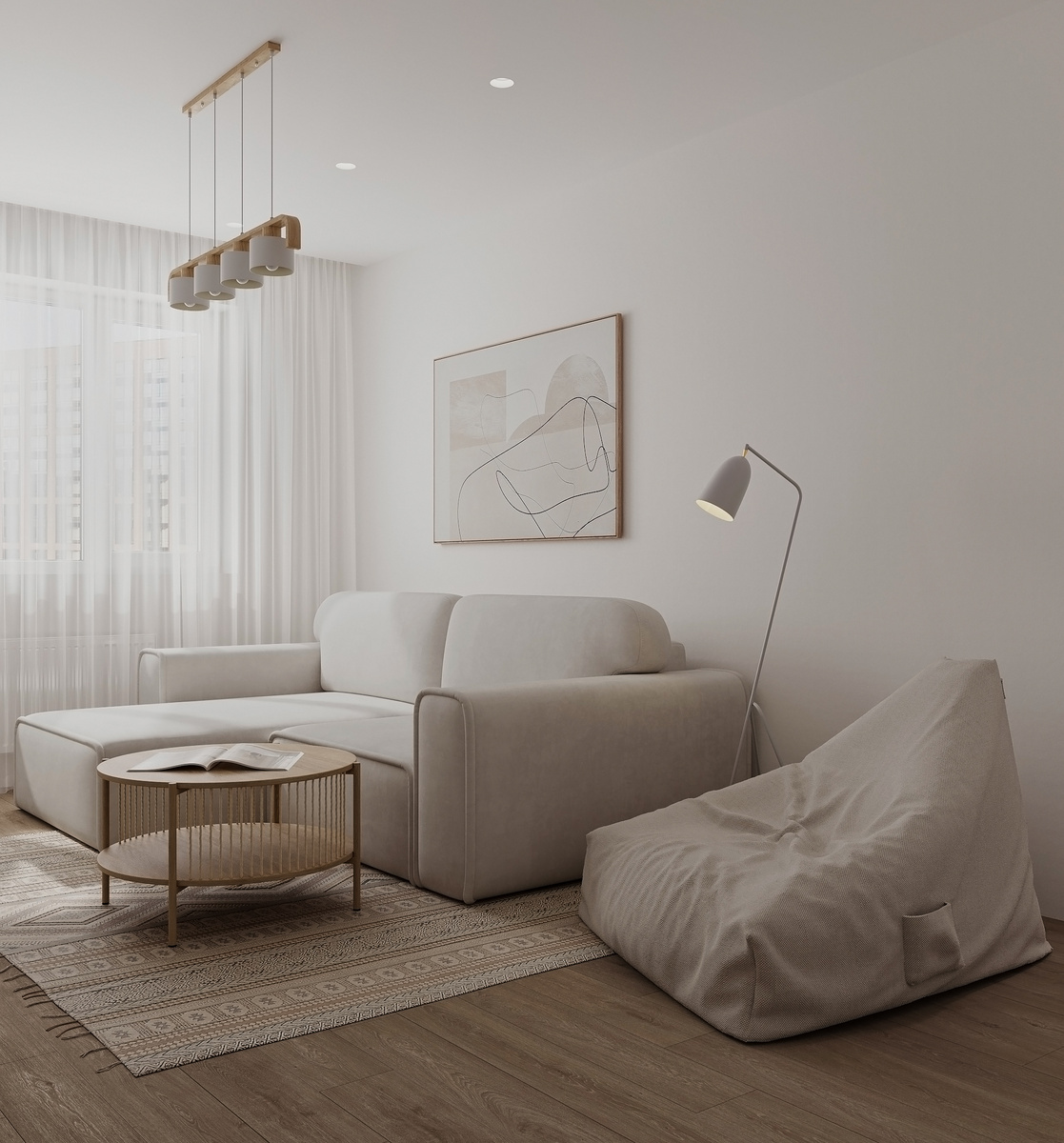 Квартира с бетонными стенами и перепадами по полу почти в 6 см.