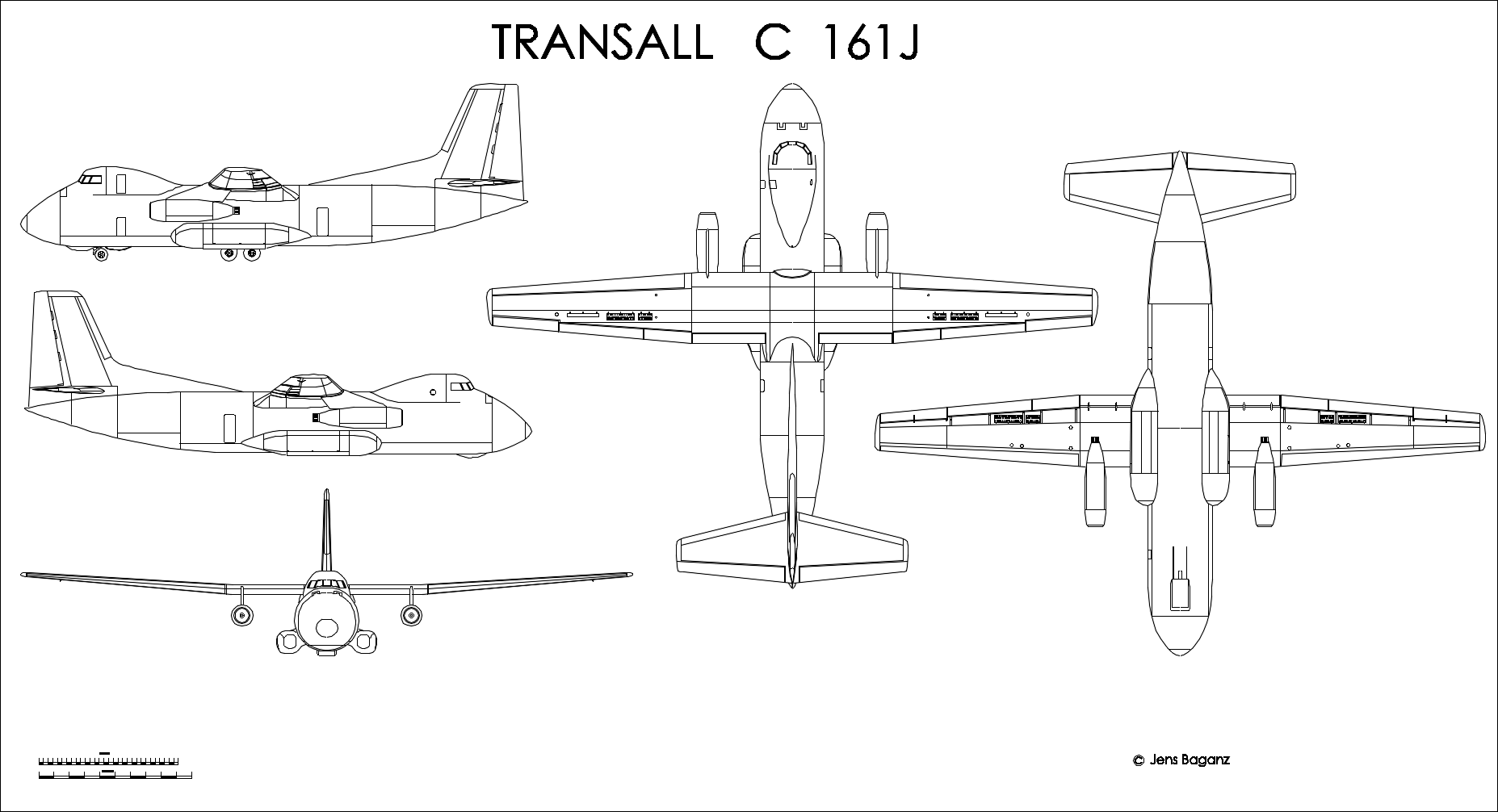 чертеж проекта транспортного самолета C-161 Jet