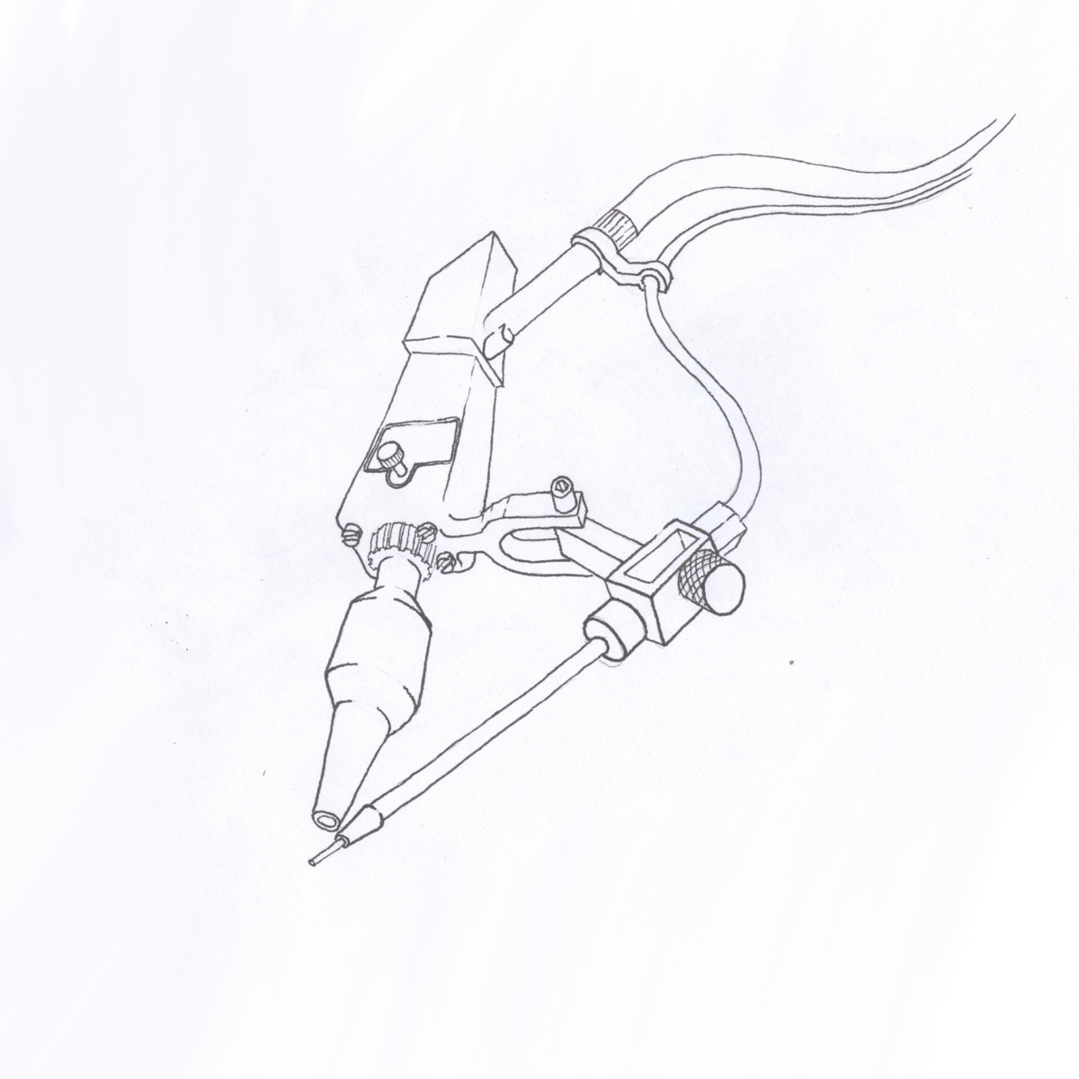 Такую штуку держат в руках и направляют в сторону предполагаемоего сварочного шва