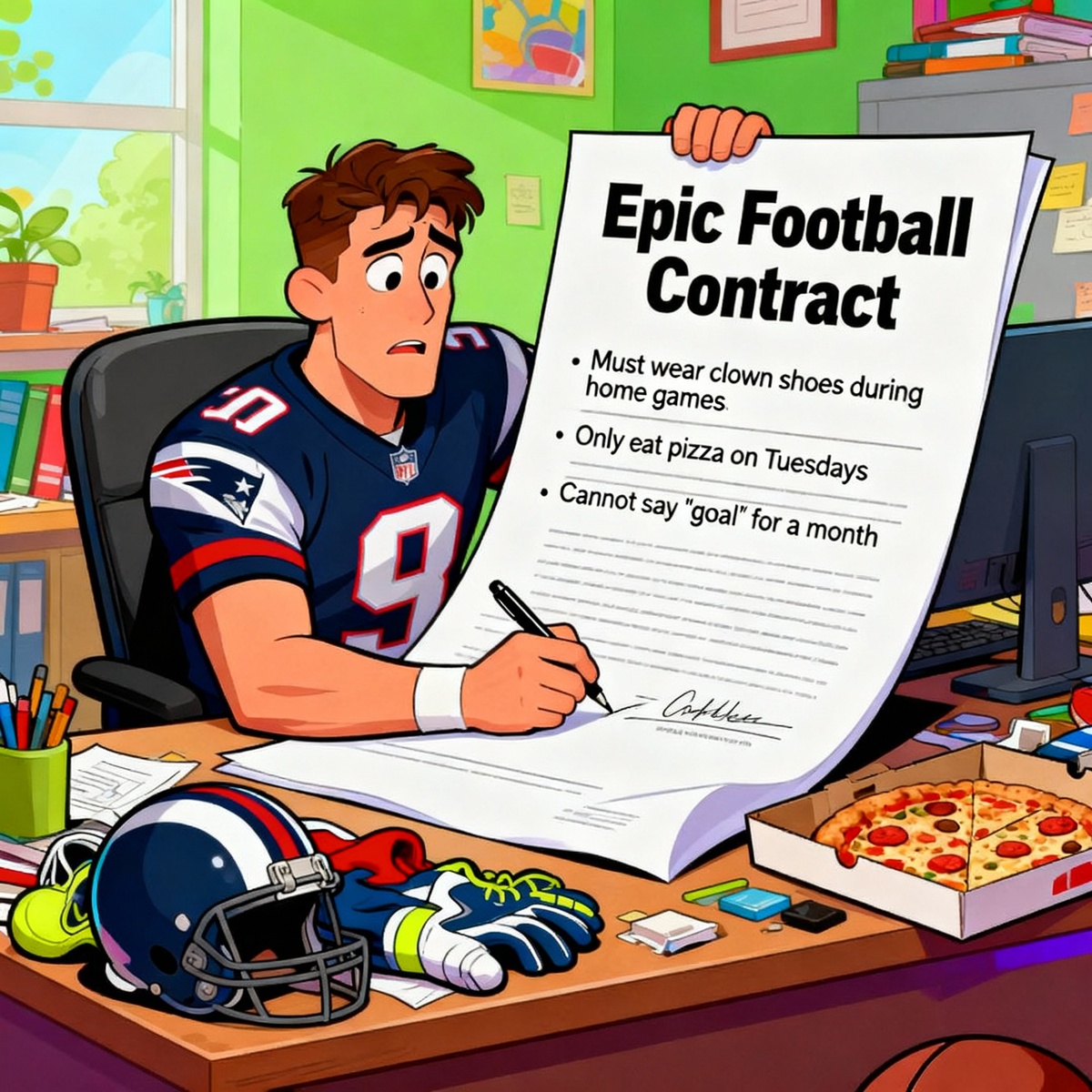 Футболист подписывает абсурдный контракт со странными условиями