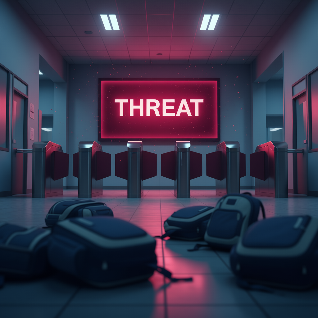 На экране турникета, куда Петя только что смотрел, замигала адским светом огромная надпись.