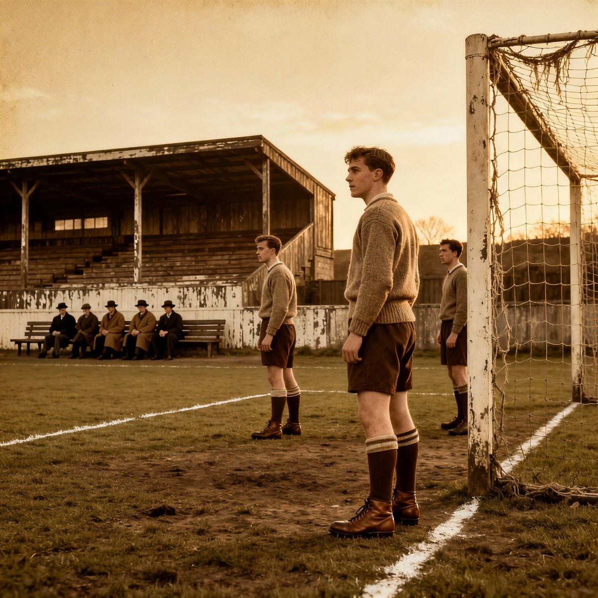 Ностальгия по футболу прошлых лет - винтажная сцена из истории спорта