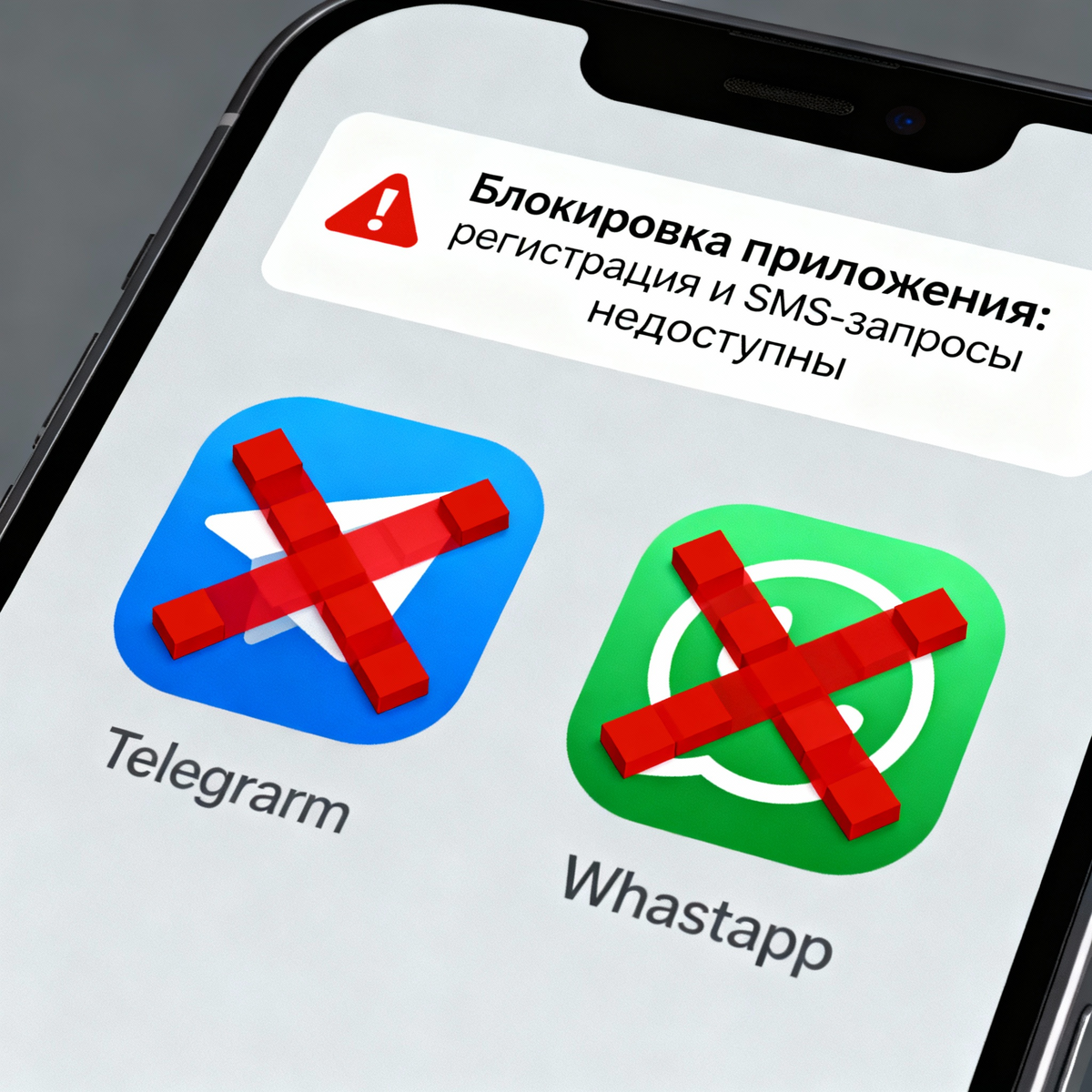 Регистрация Telegram и WhatsApp ограничена в России