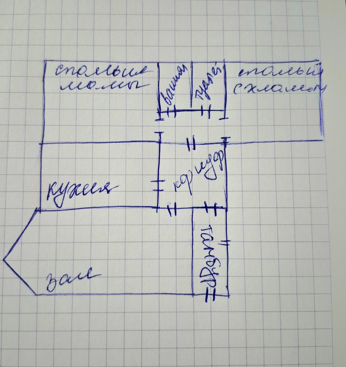 Рисунок автора. Квартира, в которой мы жили.