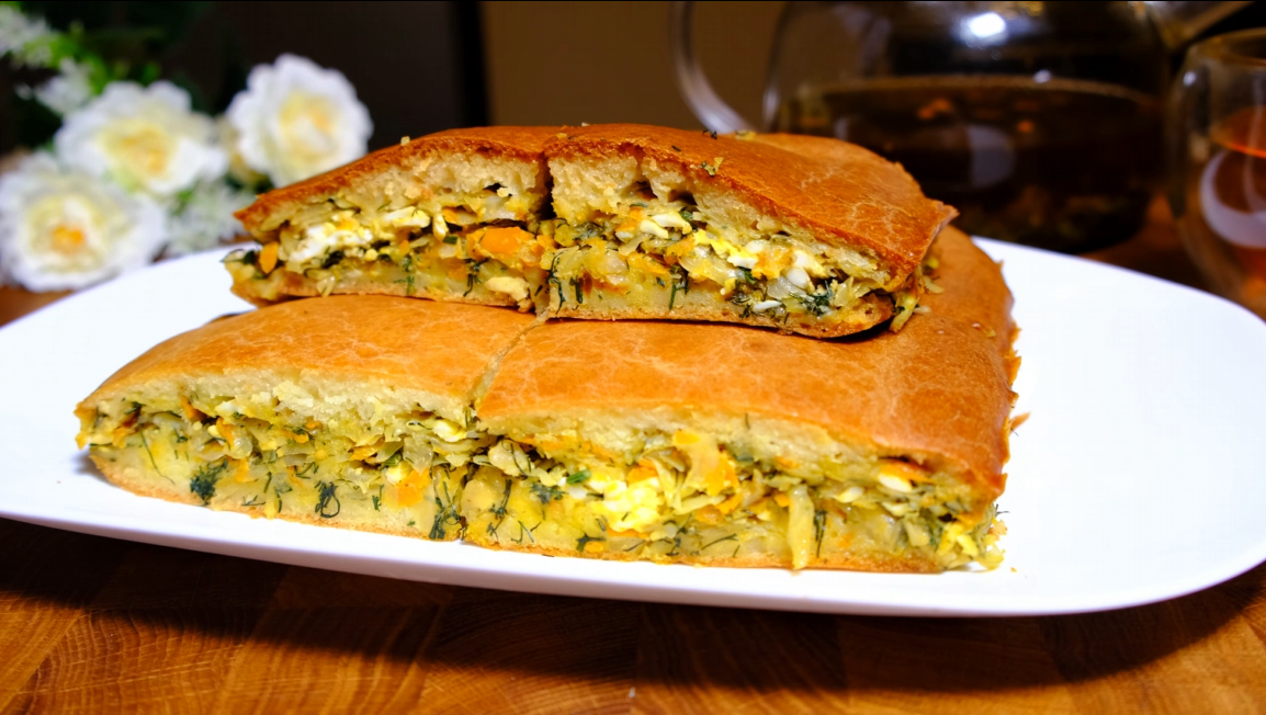 Капустный заливной пирог