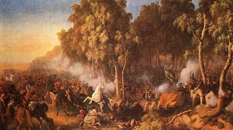 Подвиг генерала Неверовского под Красным. Картина П. фон Гесс, сер. XIX века.