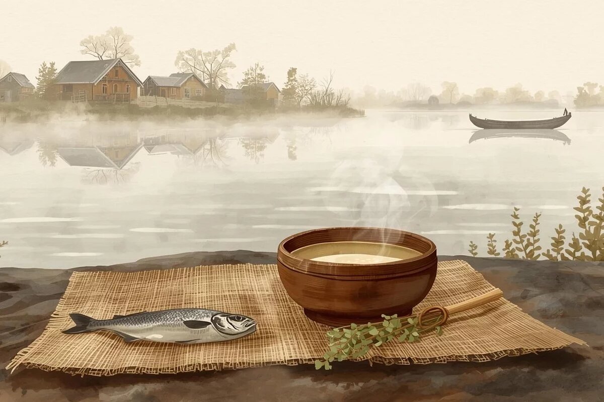    Суп с полынью и чай из крупы.