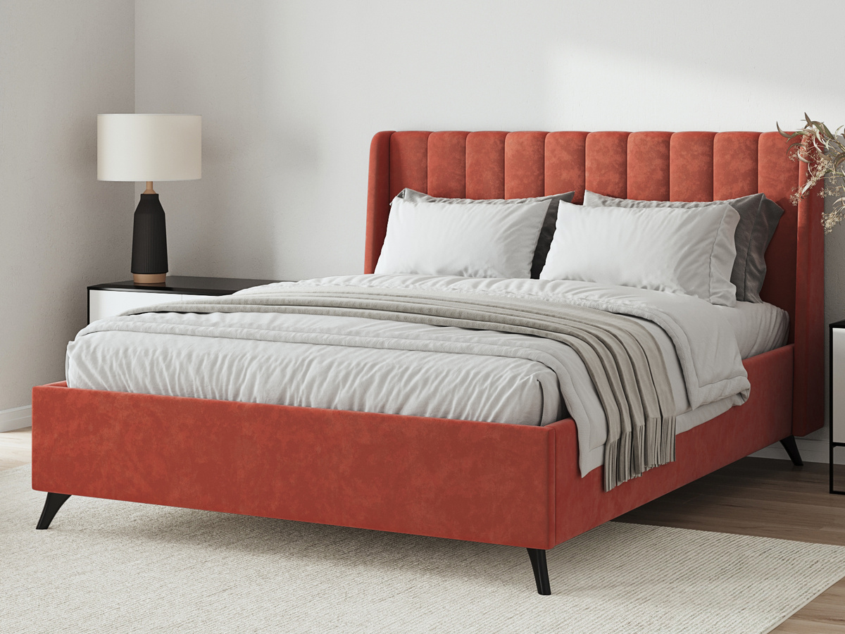 На фото кровать Холли с подъемным механизмом и высоким изголовьем с бортиками