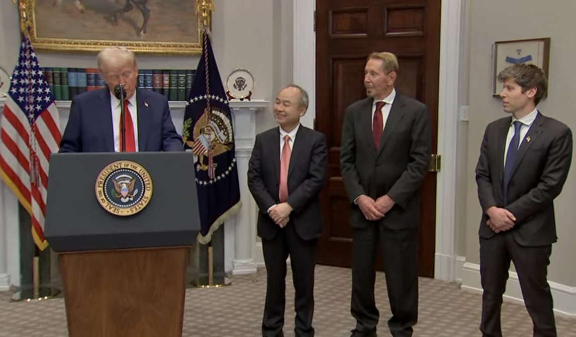 Трамп, Масаёси Сон, Ларри Эллисон, Сэм Альтман