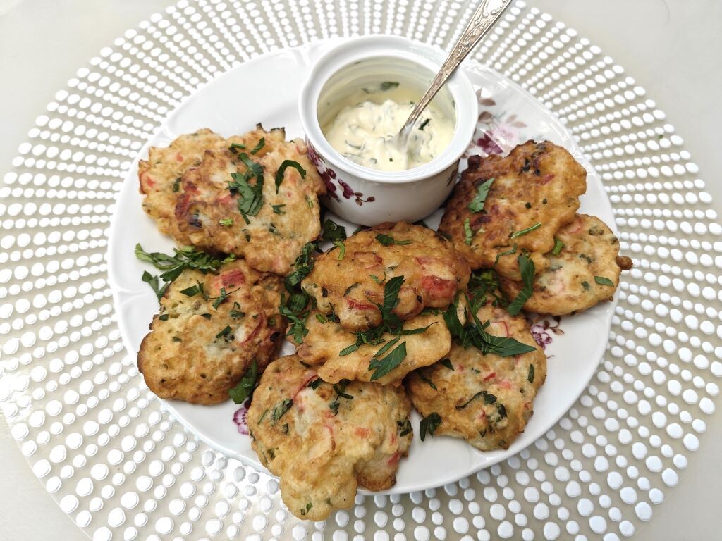 Крабовые оладьи