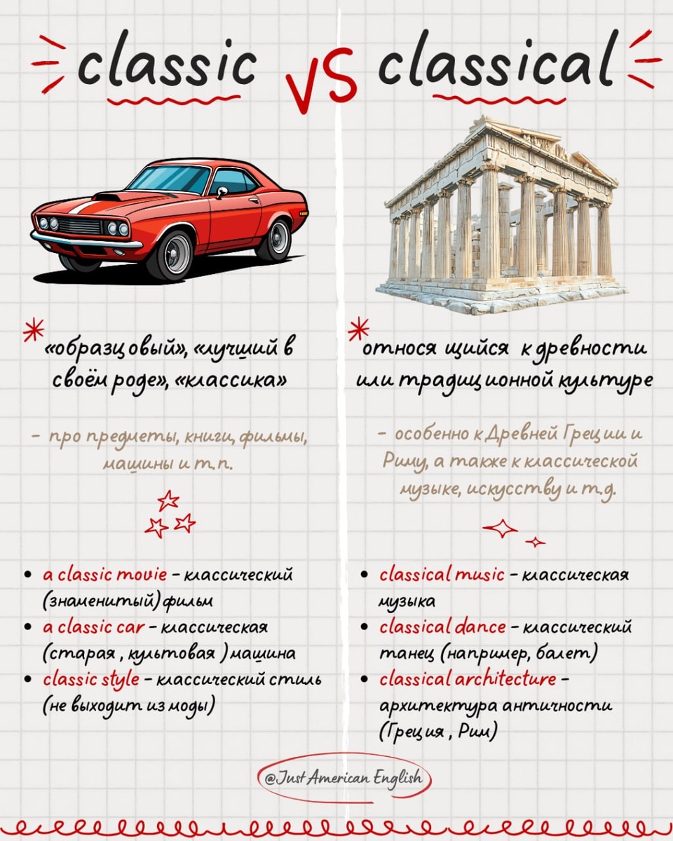В чем разница Classic и Сlassical на английском?