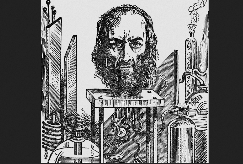 Иллюстрация к роману "Голова профессора Доуэля"