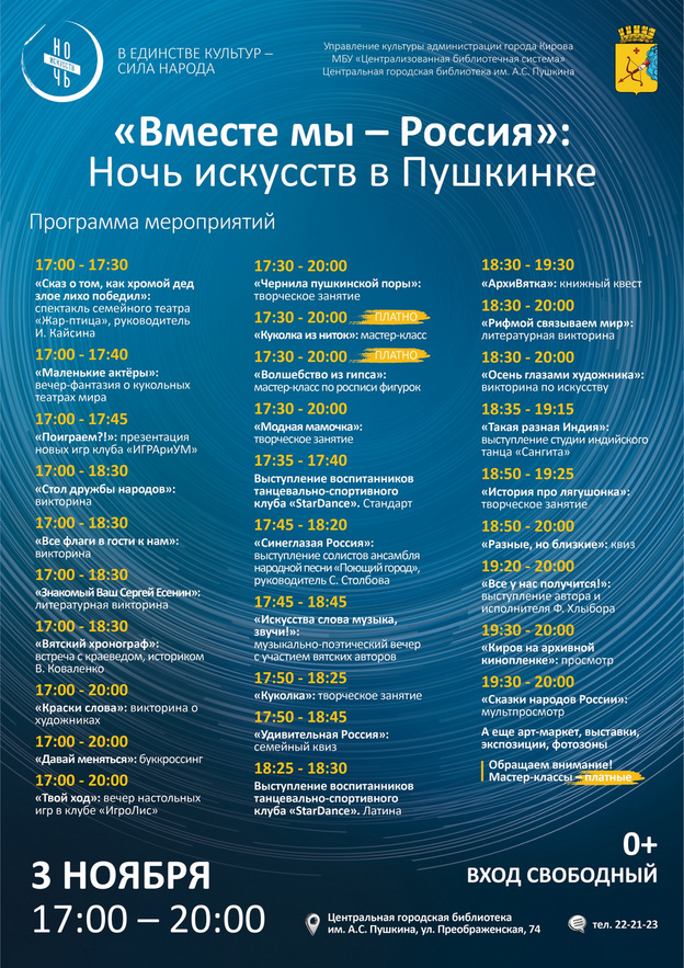    Ночь искуств-2025 в Кирове. Афиша