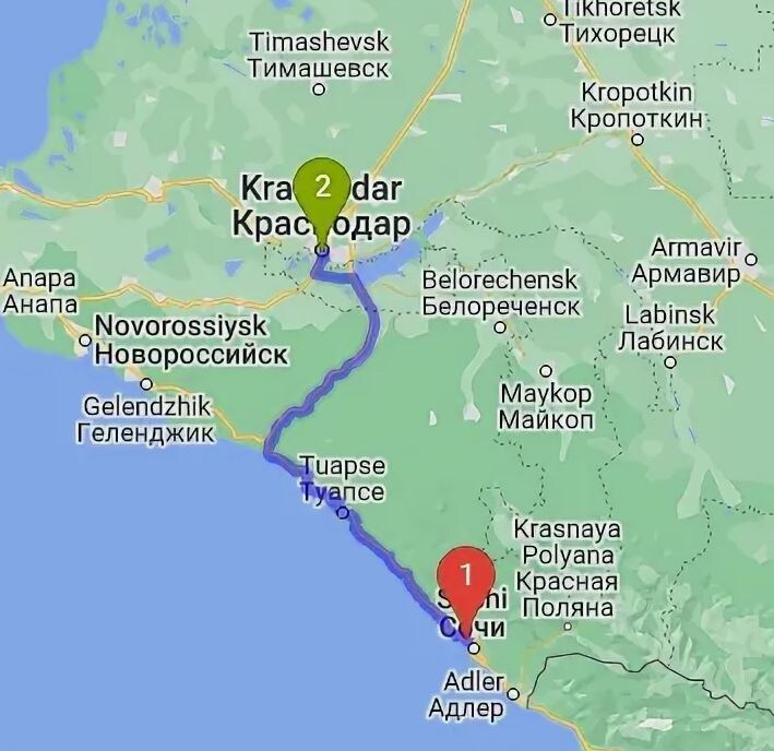 схема маршрута