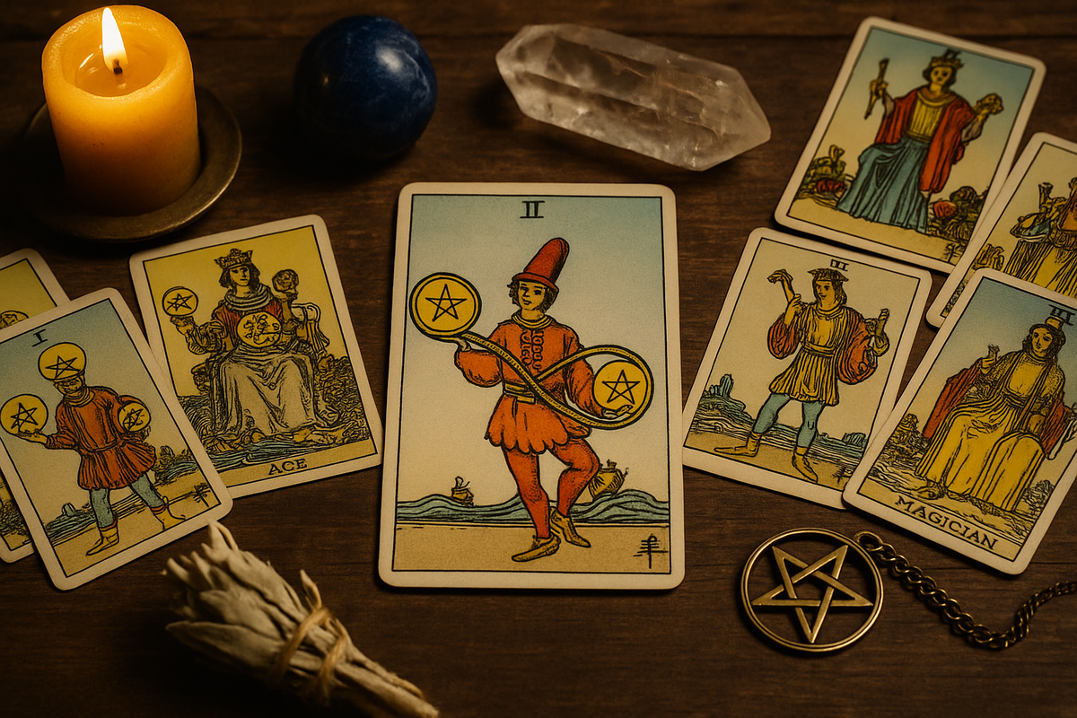 2 Пентаклей в раскладе с другими арканами