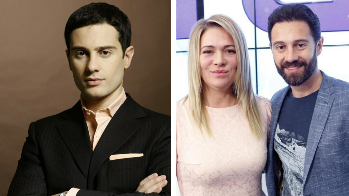 Антон Макарский, справа - с женой