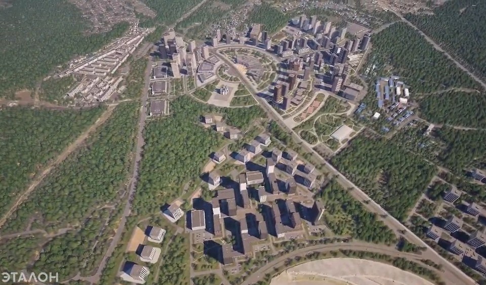    Дома в спокойных лаконичных тонах, некоторые с зеркальным эффектом. Фото: max.ru/Fedorischev63