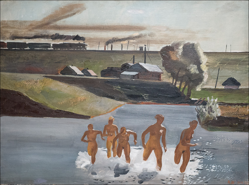 Полдень. 1932. Эскиз картины «Обеденный перерыв в Донбассе»