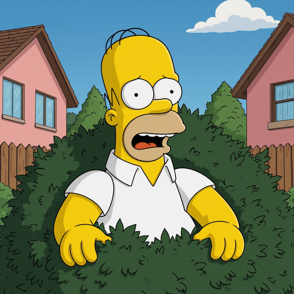 Когда пытаешься спрятаться от жены, но кусты шепчут: „Гомер, ты не спрятался“.