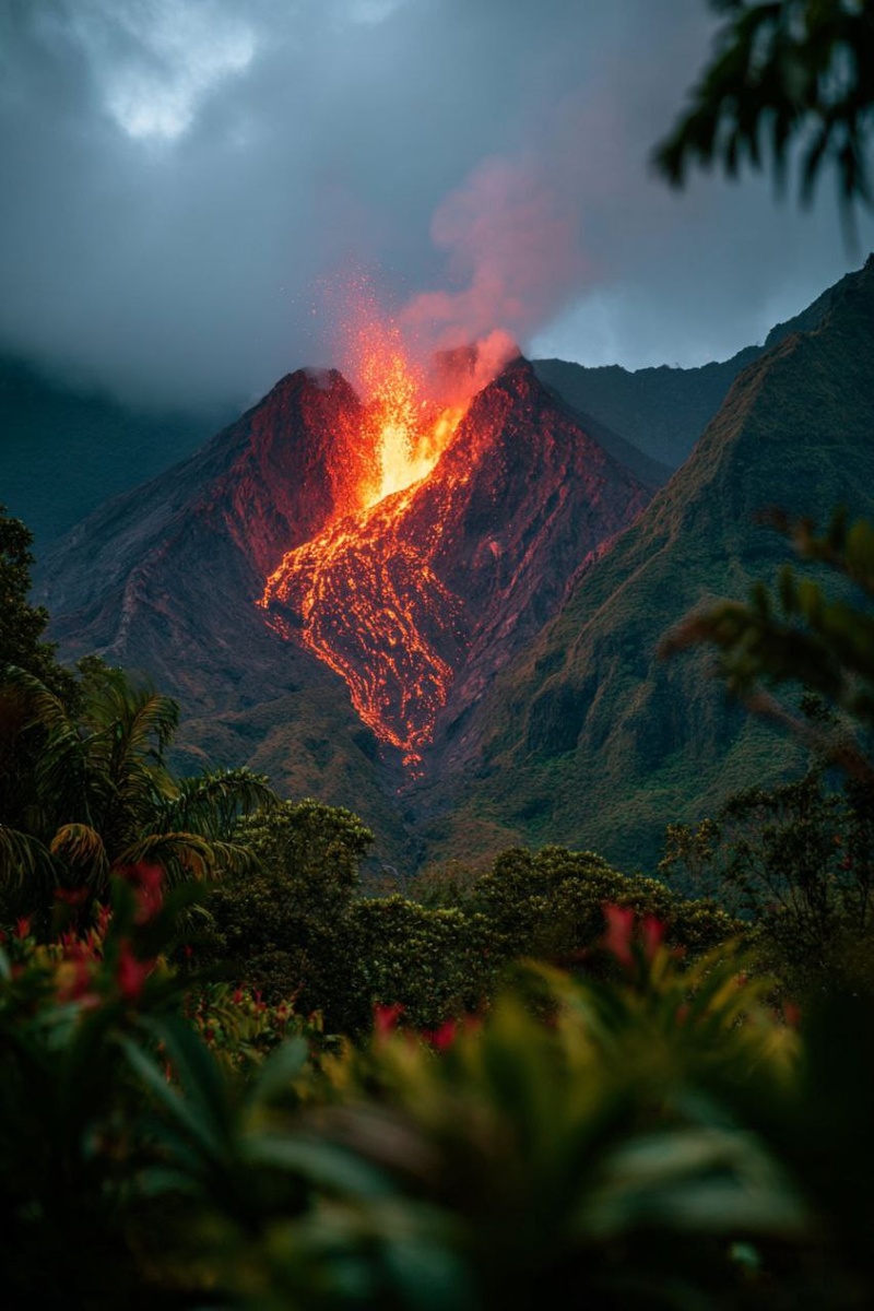 изображение вулкана сгенерировано с помощью ии