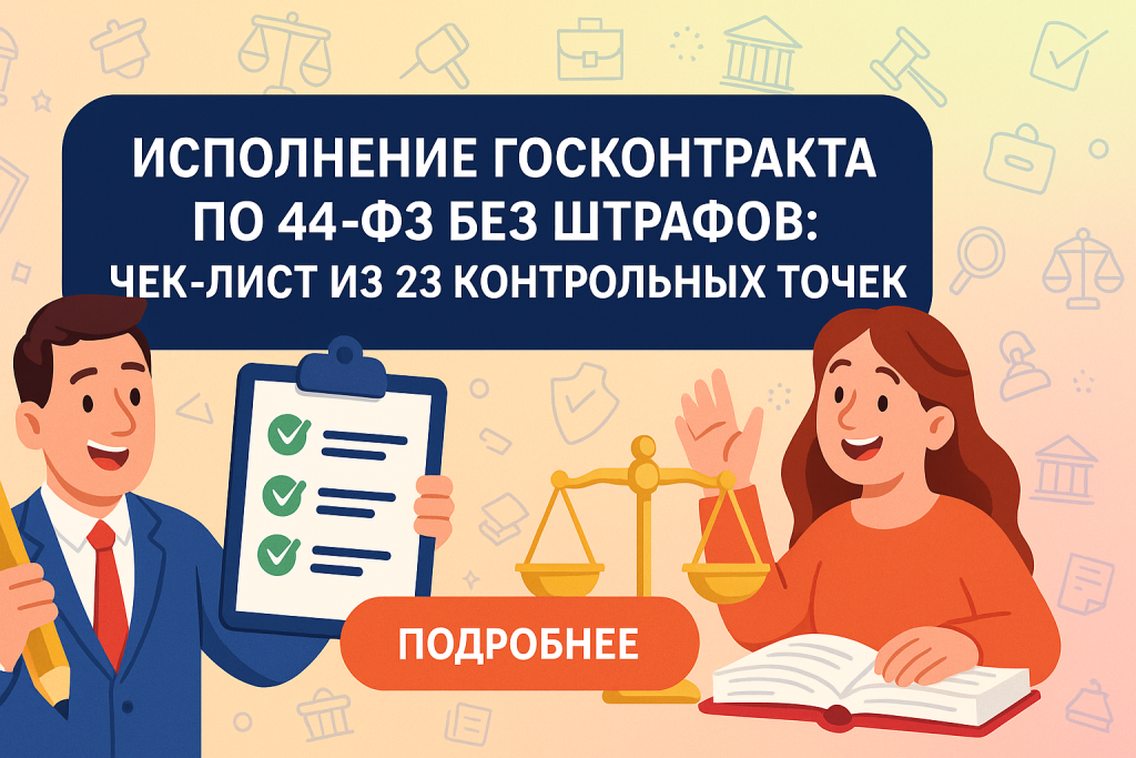    Исполнение госконтракта по 44-ФЗ без штрафов: чек-лист из 23 контрольных точек