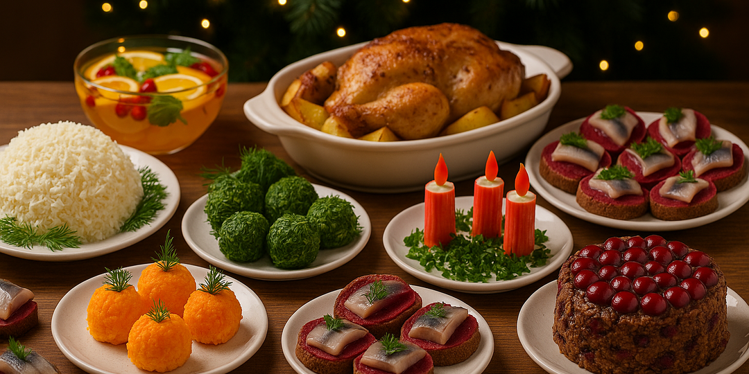 НОВОГОДНИЙ СТОЛ 2026 ЗА 3000 рублей - сразу 8 простых и эффектных блюд! Полноценное новогоднее меню 2026