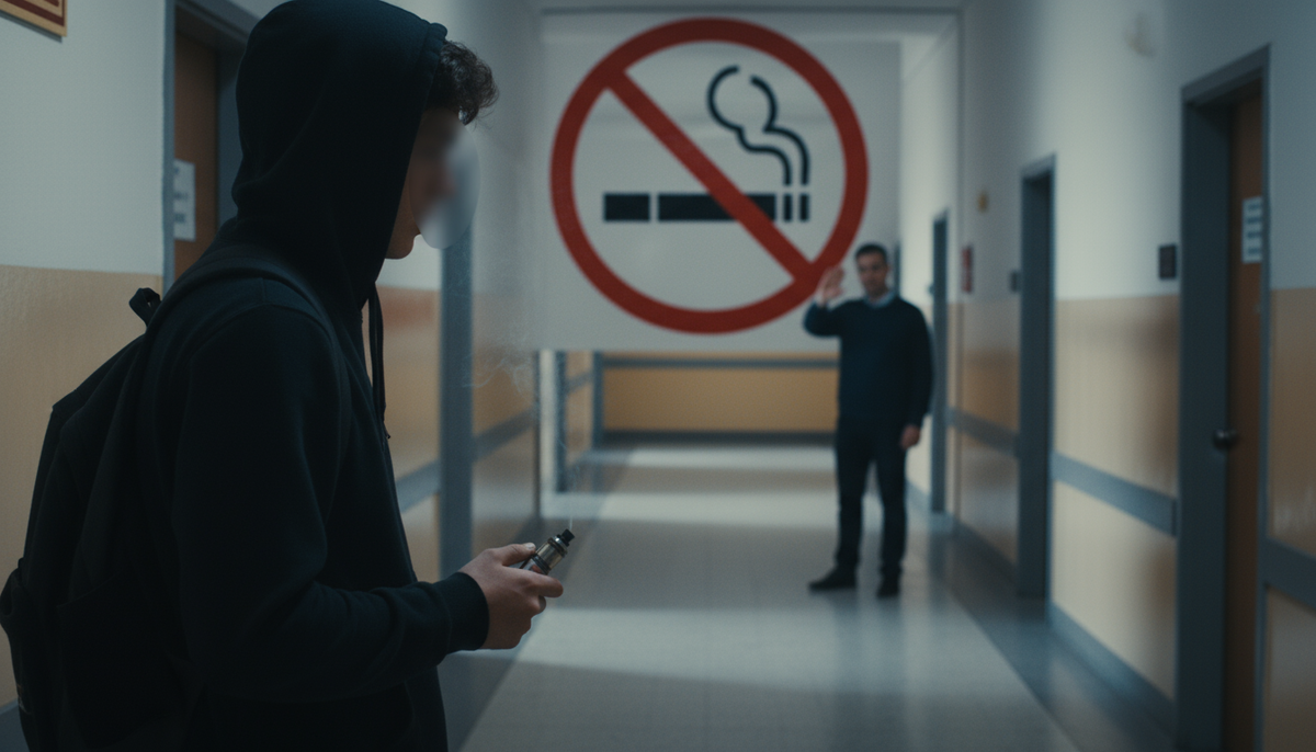 школьник закурил в школе
