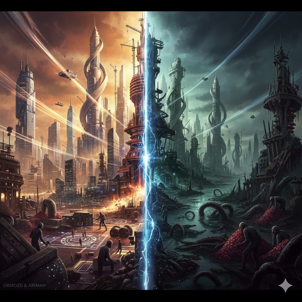 Иллюстрация "Ускорение vs Застой" создана сетью Джемини