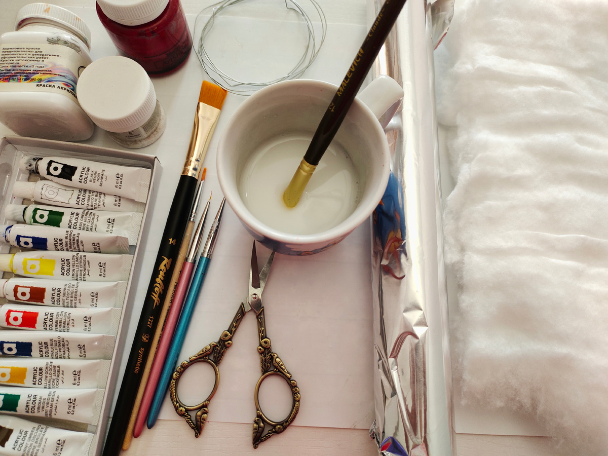 Материалы и инструменты для ватной игрушки 