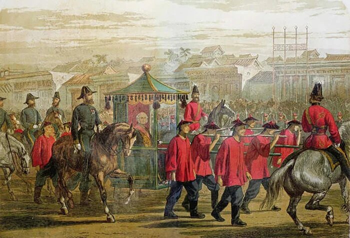 Лорд Элджин шествует по улицам Пекина вслед за российским посланником