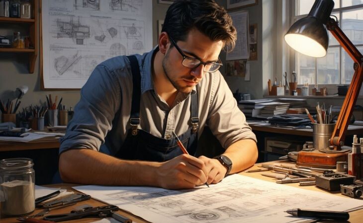 Инженер. Фото: сгенерировано с помощью нейросети "Алиса", "Атмосфера"