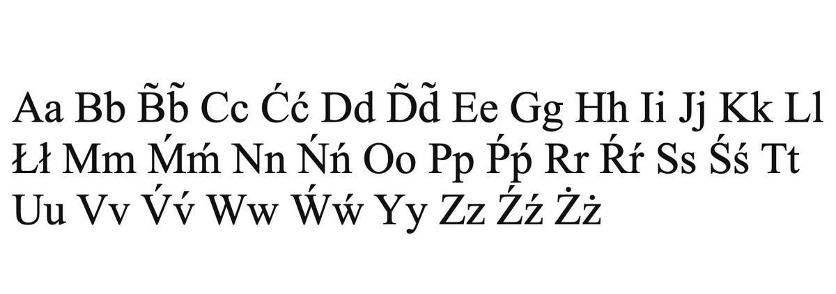 36 новеньких букв латиницы, которых с головой хватает.