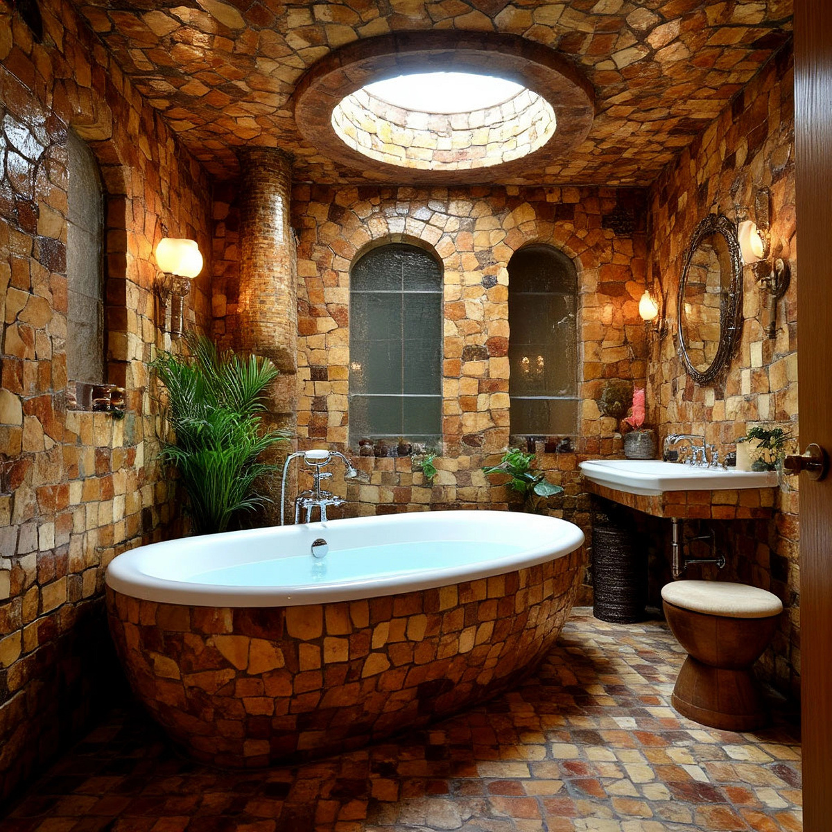 Уникальный дизайн ванной.