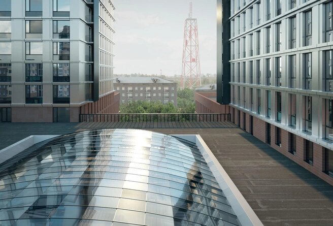 Современный фасад апарт-комплекса YES Towers в Новосибирске