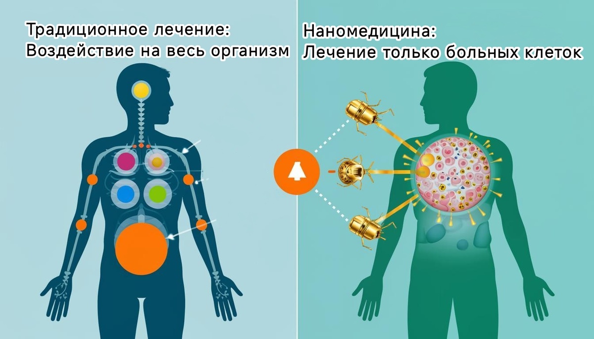 Точность вместо силы: наномедицина лечит причину, а не симптомы.
