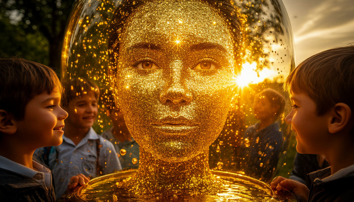 Сила и ответственность: ваше богатство как чистое зеркало, в котором отражается ваша истинная суть. На поверхности золотого стекла — не маска статуса, а проекции ваших действий: детские улыбки в построенных школах, сияние чистых рек благодаря вашим решениям, ростки новых возможностей в глазах тех, кому вы помогли. Каждая монета в этом отражении становится каплей в океане изменений, а ваша рука, прикасаясь к зеркалу, не закрывает его, а раскрывает новые горизонты. Богатство здесь — не щит, а проводник ваших ценностей в мир.