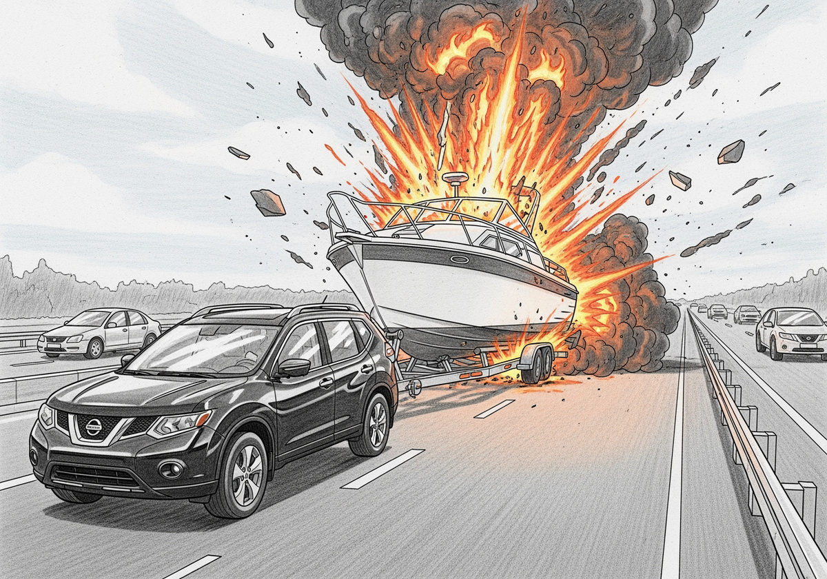 Когда в одном месте в одно время встречаются пары бензина в смеси с воздухом и электрическая искра