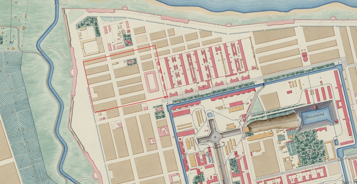 Примерная зона распростанения пожара к утру 21 октября (2 ноября н.с.) 1874 года