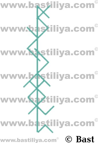 Формула состоит из:
Тейваз – направление верхнего потока энергии.
Ансуз и соуло – обозначение этого самого потока. Ансуз – божественная или энергия силы, вдохновение, поддержка и ощущение легкости, крыльев за спиной. Соуло – это солнечная энергия, та, что дает энергию Жить.
Йера – находится на солнечном сплетении, центральной точке распределения энергий в организме.
Тейваз – направление энергии снизу.
Перт и ингуз – обозначение энергий нижнего потока. Перт – источник, сама сила, земля, материализация, открытие дорог. Ингуз – то, что формирует энергию перта в некие вполне реальные и ощутимые вещи: лечит, помогает, затягивает, восстанавливает, создает заново.