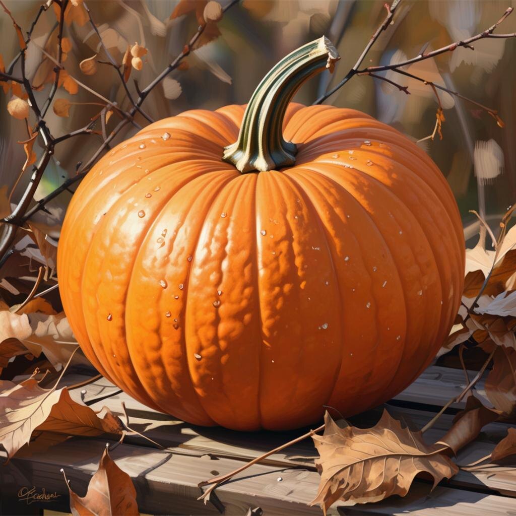 Тыква. Иллюстрация сгенерирована нейросетью